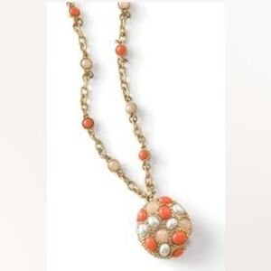 EMPRESS Retired lia sophia necklace - coralGoldtone with coral & peach accents.